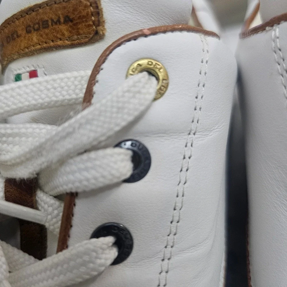 Duca‎ del Cosma Mens White Leather Spikeless Golf Shoes Italian Design Luxury 13